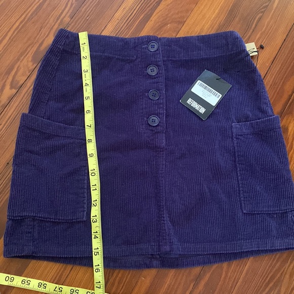 Reformation Wally skirt - navy corduroy mini skirt - Picture 8 of 8